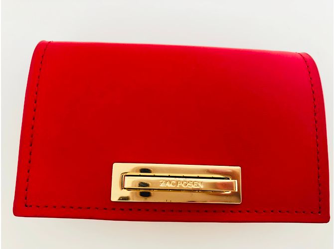 Zac Posen Mini Borsa a Tracolla Rossa in Pelle con Catena Rosso - vista 5