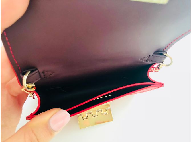 Zac Posen Mini Borsa a Tracolla Rossa in Pelle con Catena Rosso - vista 6