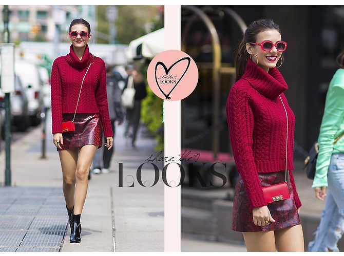 Zac Posen Mini Borsa a Tracolla Rossa in Pelle con Catena Rosso - vista 8