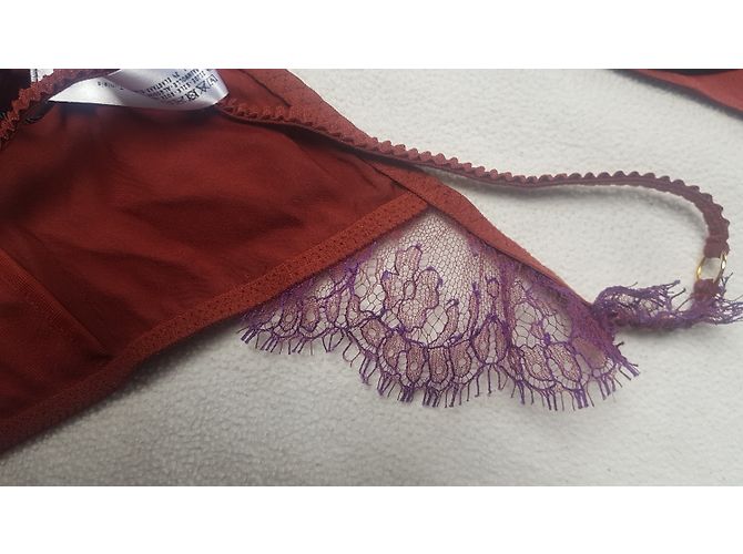 Andres Sarda BH und String Set Dunkelrot Polyamid Bordeaux - Ansicht 3