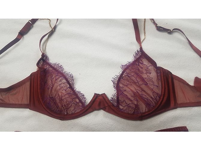 Andres Sarda BH und String Set Dunkelrot Polyamid Bordeaux - Ansicht 5