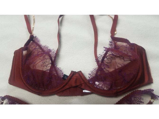 Andres Sarda BH und String Set Dunkelrot Polyamid Bordeaux - Ansicht 7
