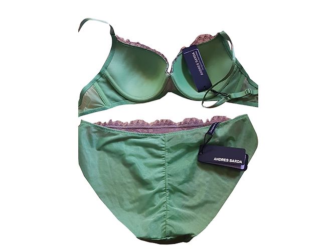 Conjunto de Sostén y Bragas Brasileñas Andres Sarda Verde Claro - vista 2