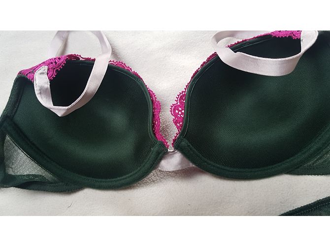 Conjunto de Sujetador y Tanga Andres Sarda Rosa y Verde Oscuro - vista 6