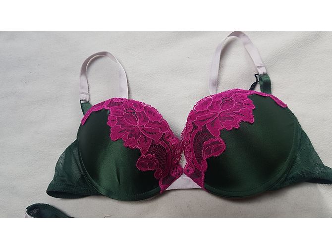 Conjunto de Sujetador y Tanga Andres Sarda Rosa y Verde Oscuro - vista 8