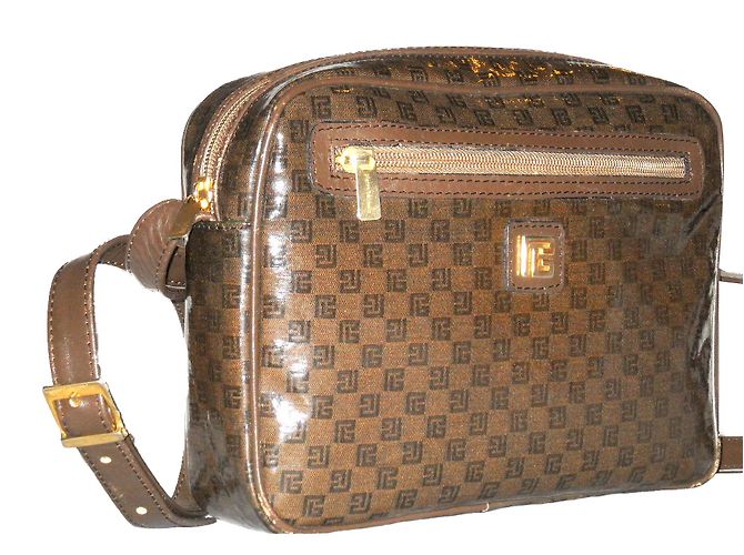 Borsa Pierre Balmain marrone in tela e pelle - vista 2