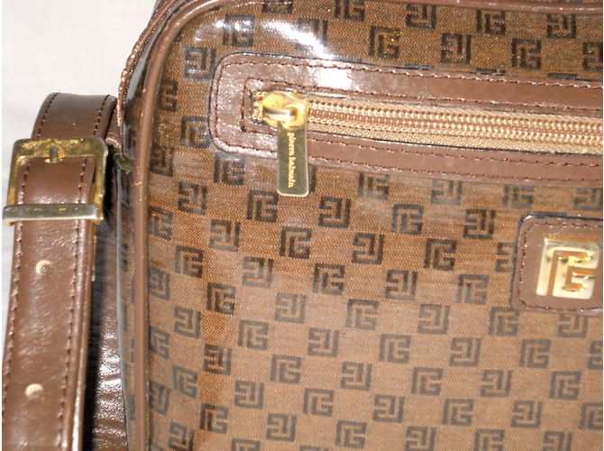 Borsa Pierre Balmain marrone in tela e pelle - vista 3