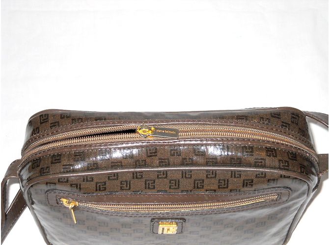 Borsa Pierre Balmain marrone in tela e pelle - vista 4
