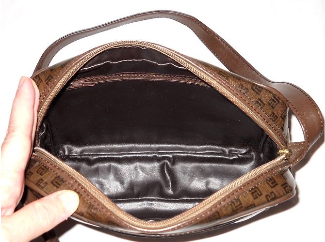 Borsa Pierre Balmain marrone in tela e pelle - vista 6