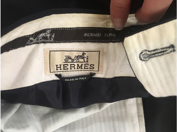 Hermès Pants Black Navy blue - view 4