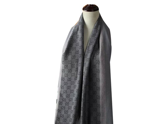 Sciarpa Gucci in cashmere grigio scuro Grigio antracite - vista 2