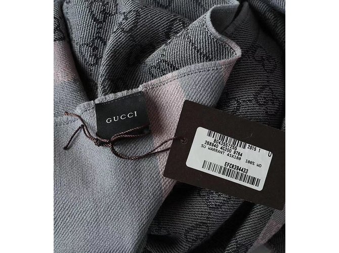 Sciarpa Gucci in cashmere grigio scuro Grigio antracite - vista 6