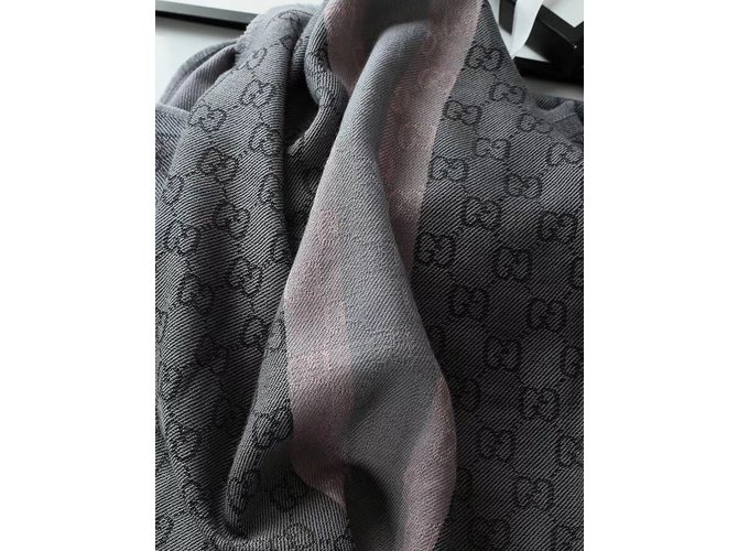 Sciarpa Gucci in cashmere grigio scuro Grigio antracite - vista 9