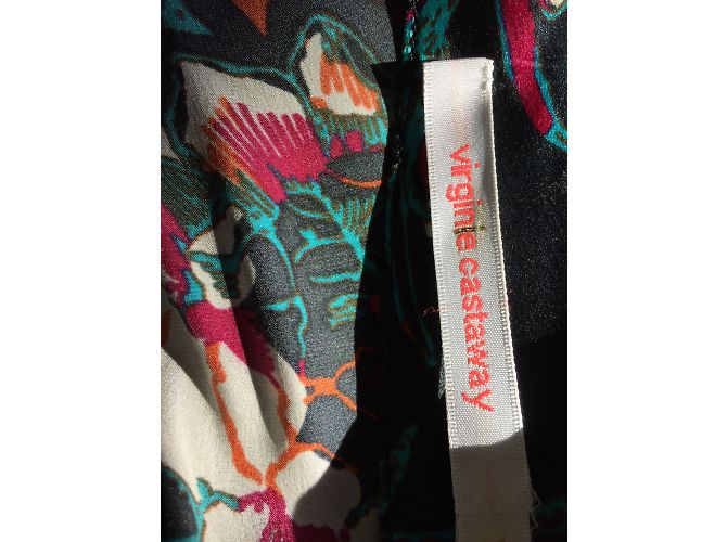 Virginie Castaway Seidenkleid Schwarz Bunt Mehrfarben - Ansicht 6