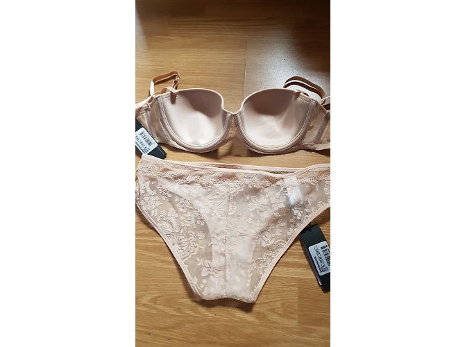 Conjunto de Sujetador y Bragas Brasileñas Andres Sarda Crema - vista 6