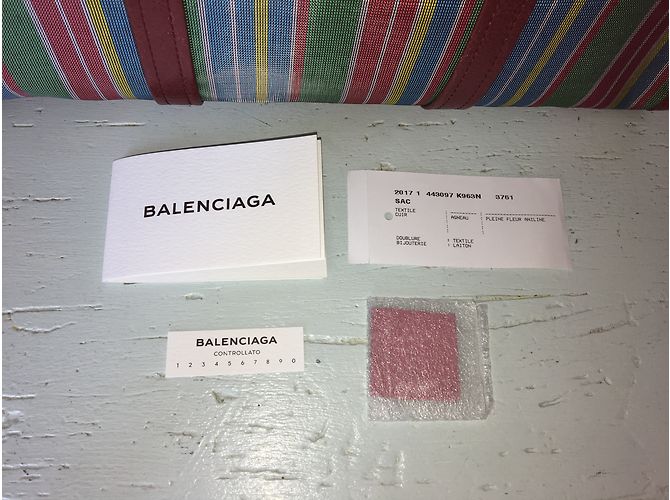 Balenciaga Bazaar Tasche Grün und Dunkelrot Leder und Stoff Bordeaux - Ansicht 6