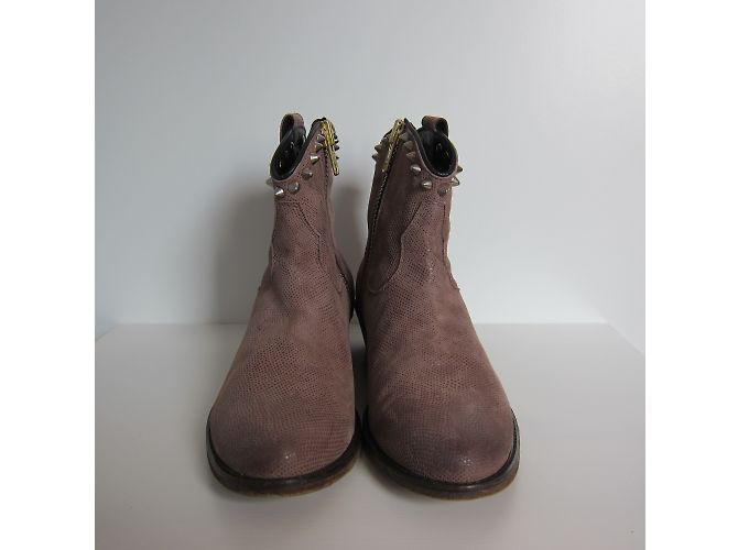 Autre Marque Botines Via Roma 15 de piel rosa con tachuelas - vista 4