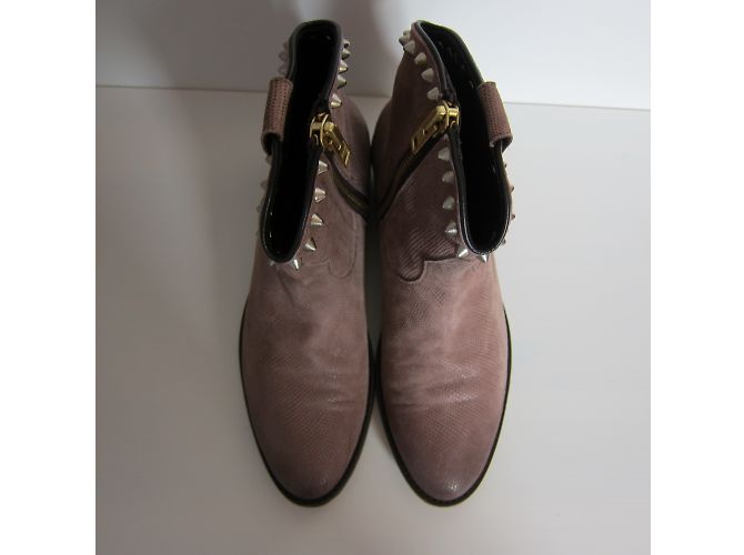 Autre Marque Botines Via Roma 15 de piel rosa con tachuelas - vista 5