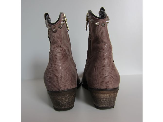 Autre Marque Botines Via Roma 15 de piel rosa con tachuelas - vista 6