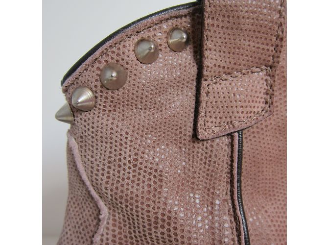 Autre Marque Botines Via Roma 15 de piel rosa con tachuelas - vista 7