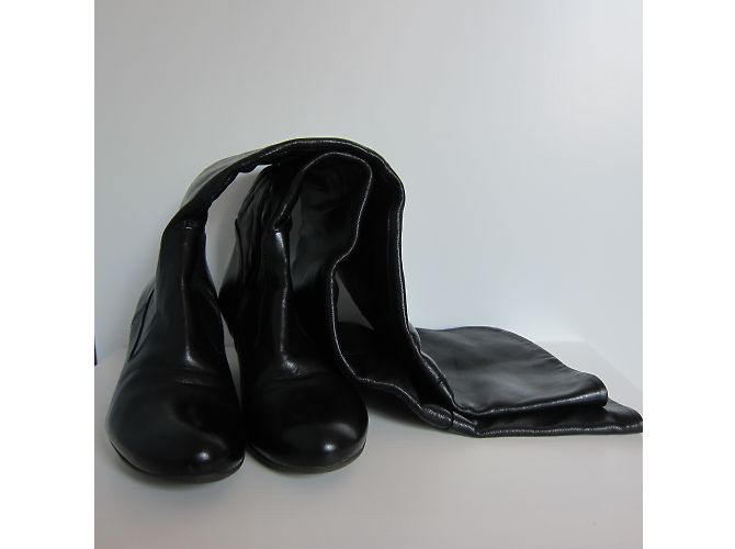Autre Marque Botas cuissardes de cuero negro - vista 3