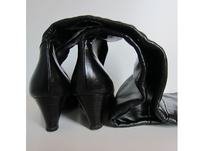 Autre Marque Botas cuissardes de cuero negro - vista 4