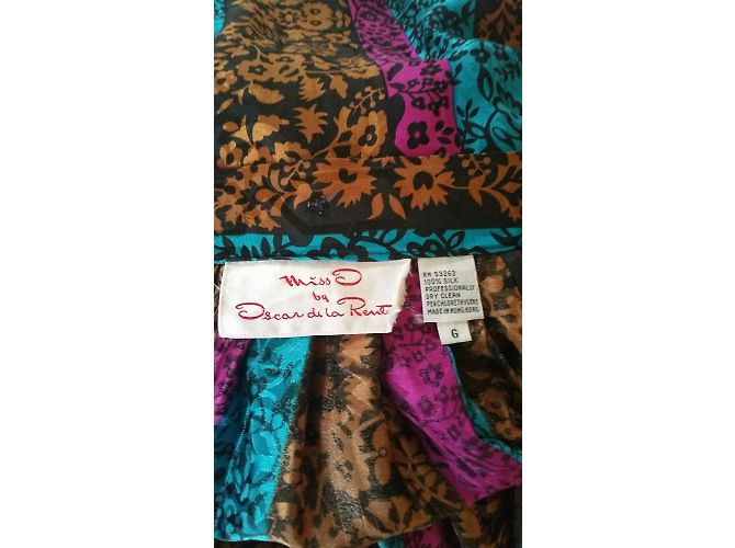 Falda de seda Oscar de la Renta con estampado floral Talla 6 Multicolor - vista 4