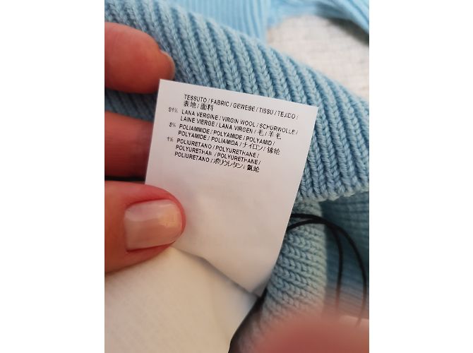 Balenciaga Hellblauer Wollpullover mit offenem Rücken - Ansicht 8