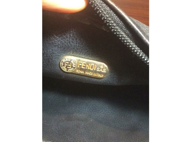 Fendi Handbag Black and Gold Cloth Golden - view 5