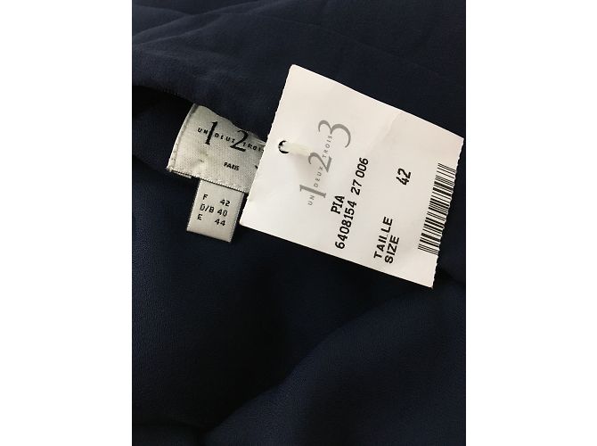 Autre Marque 1.2.3. Seidenkleid Navy Blau Marineblau - Ansicht 3