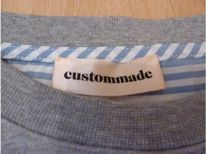 Autre Marque Felpa CUSTOMMADE Grigia e Blu a Righe Cotone M - vista 2