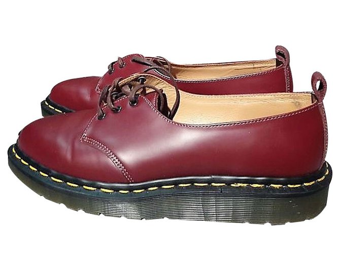 Autre Marque Scarpe stringate in pelle rosso scuro 38 Bordò - vista 2