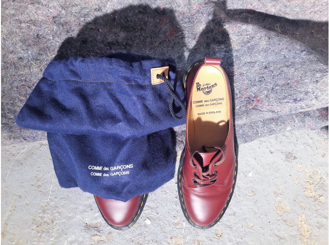 Autre Marque Scarpe stringate in pelle rosso scuro 38 Bordò - vista 3