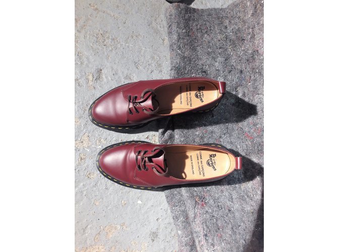 Autre Marque Scarpe stringate in pelle rosso scuro 38 Bordò - vista 4