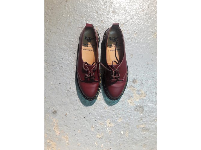 Autre Marque Scarpe stringate in pelle rosso scuro 38 Bordò - vista 5