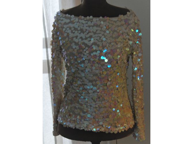 Blusa de manga longa com lantejoulas Valentino Bege - vista 4