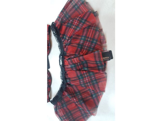 Set Reggiseno e Gonna Andres Sarda Nero Rosso Poliammide - vista 3