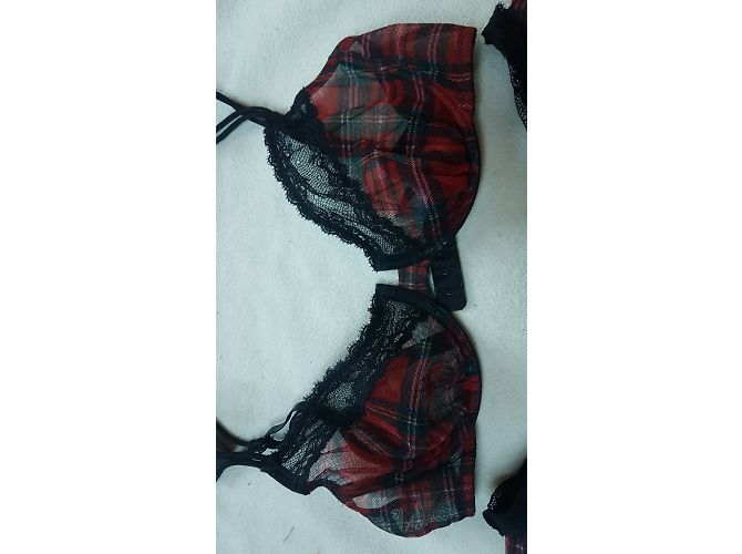 Set Reggiseno e Gonna Andres Sarda Nero Rosso Poliammide - vista 4