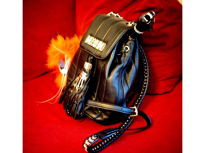 Moschino Skeleton FW16 Leder Rucksack Schwarz - Ansicht 2