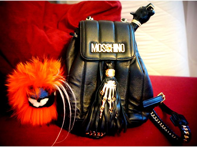 Moschino Skeleton FW16 Leder Rucksack Schwarz - Ansicht 3