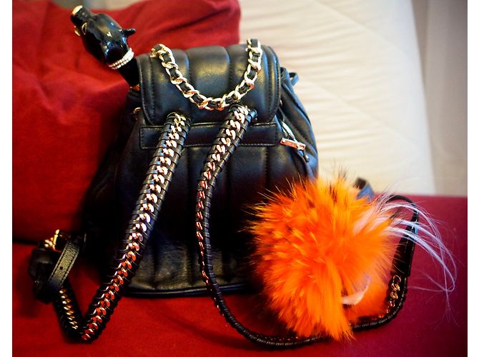 Moschino Skeleton FW16 Leder Rucksack Schwarz - Ansicht 4
