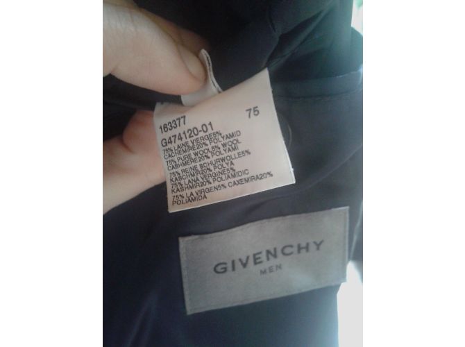 Abrigo Givenchy de lana y cachemira azul oscuro - vista 3