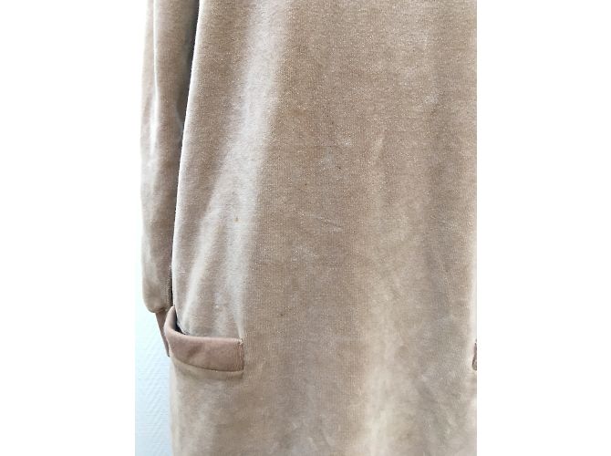 Sonia Rykiel Samtkleid Pullover Taupe Kastanie Hellbraun - Ansicht 2