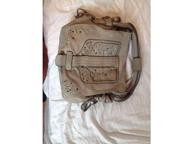 Borsa in pelle Zadig & Voltaire con borchie Grigia Grigio - vista 10