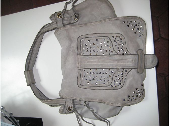 Borsa in pelle Zadig & Voltaire con borchie Grigia Grigio - vista 3