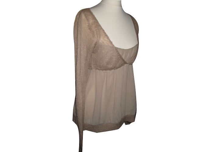 Top Vanessa Bruno Athe multitejido beige - vista 2