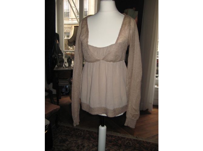 Top Vanessa Bruno Athe multitejido beige - vista 3