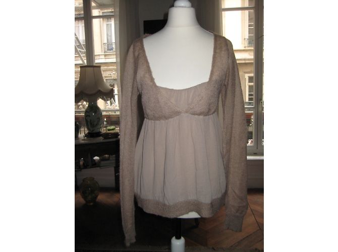Top Vanessa Bruno Athe multitejido beige - vista 4