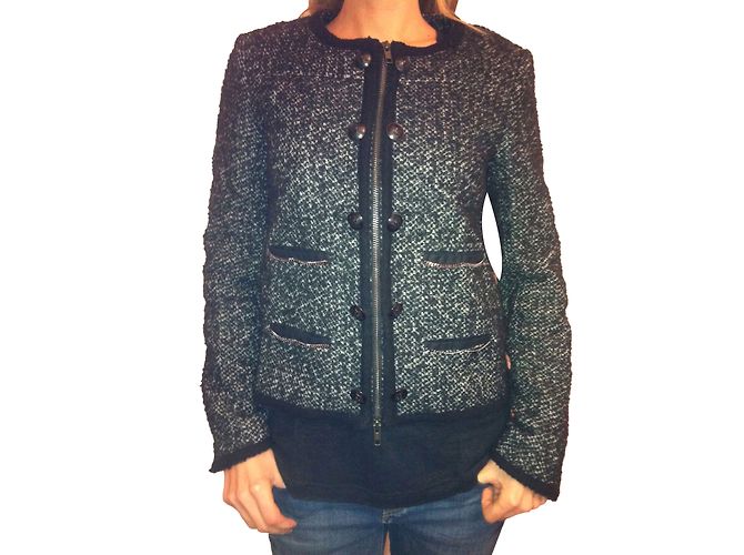 The Kooples Jacke Schwarz Tweed Effekt - Ansicht 2