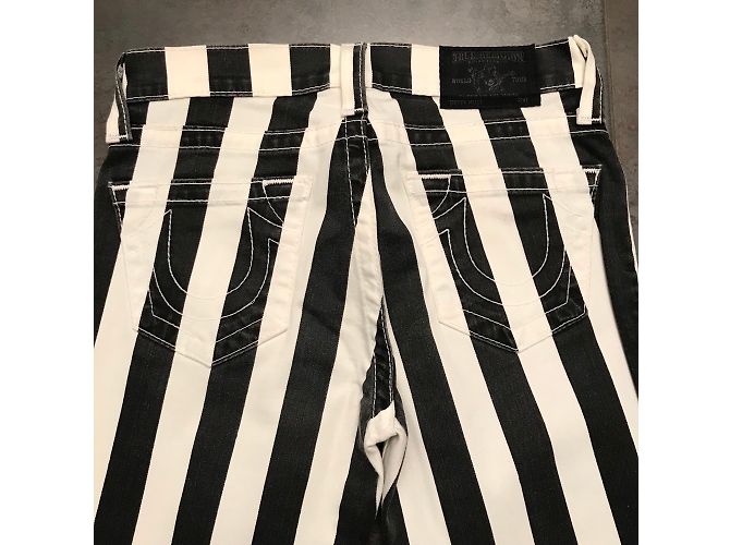Vaqueros slim True Religion con rayas negras y blancas Negro Blanco - vista 3
